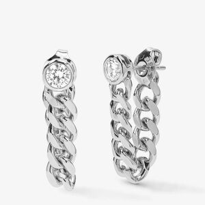 Melinda Maria Silver Chain Drop Earrings